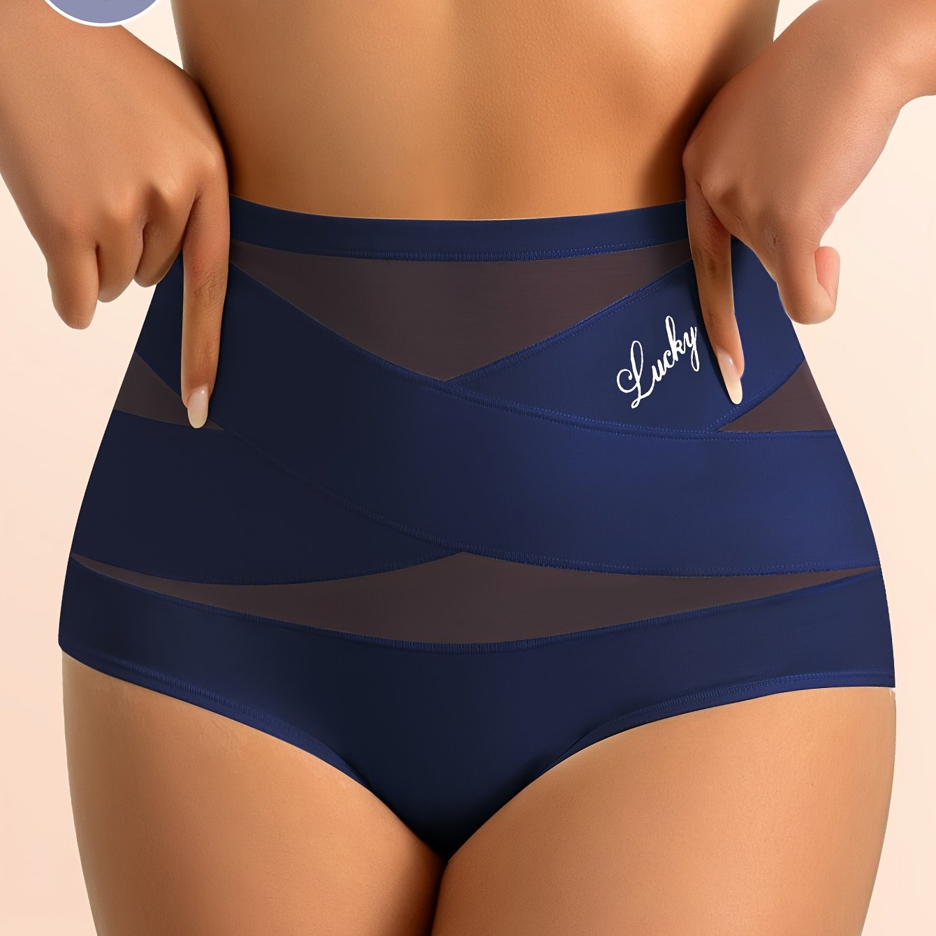 Seamless vormende slip voor dames met hoog model, ademend mesh en kruispatroon, voor tummy control en billenlift