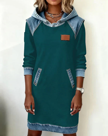 Eva™ - Wygodna sukienka z kontrastowym kapturem