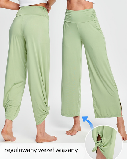 FlexFlow Damskie Spodnie do Jogi – Szerokie Nogawki i Wysoki Stan