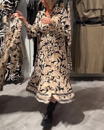 EWALINA | Modna wzorzysta sukienka na jesień