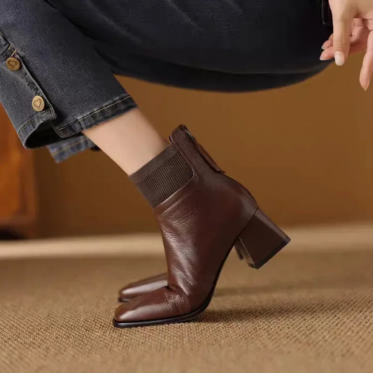 Klaudia | Eleganckie Botki Zimowe na Chunky Obcasie