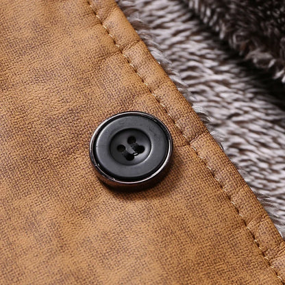 Darosz - Zamszowy płaszcz z kieszeniami