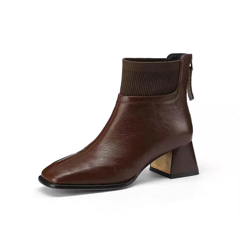 Klaudia | Eleganckie Botki Zimowe na Chunky Obcasie